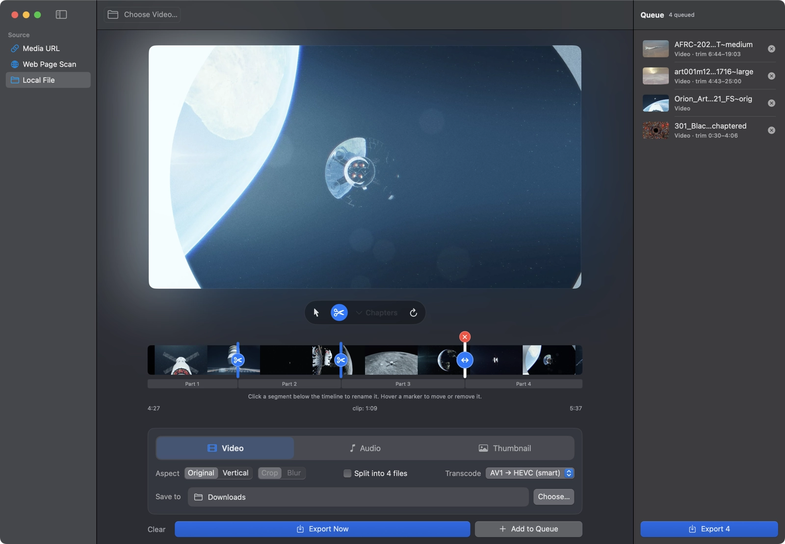 Chop-Up Video app screenshot